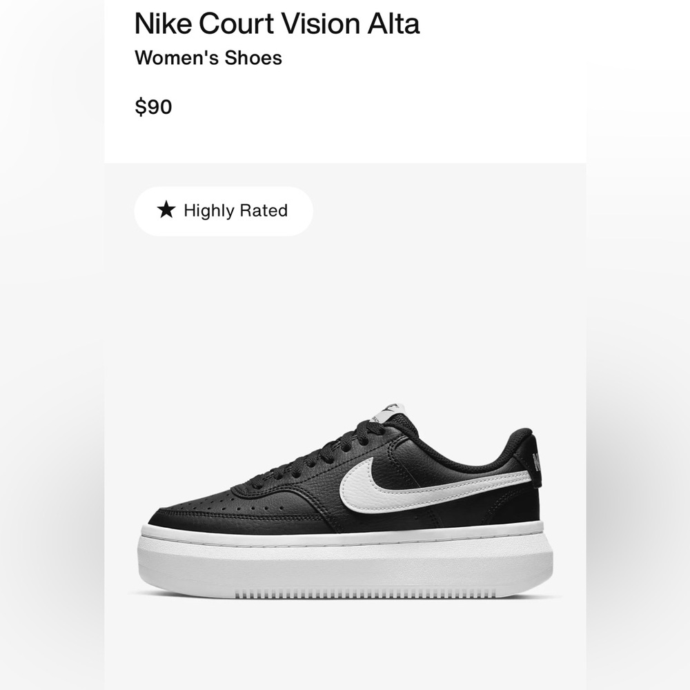 Nike Women’s Court Vision Alta size 8